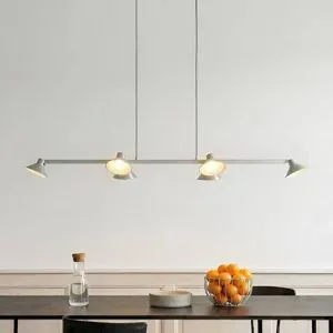 Hängelampe Steve Lucande, dimmbar, alu / grau / zink, für Wohn- / Esszimmer, Metall, Modern