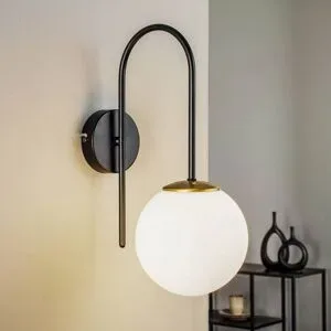 Wandlampe Berlin Luminex, dimmbar, schwarz, für Wohn- / Esszimmer, Metall, Wandleuchte, Wandlampe Innen