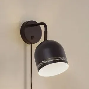 Wandlampe Oura NOLA, schwarz, für Schlafzimmer, Metall, Skandinavisch, Wandleuchte, Wandlampe Innen