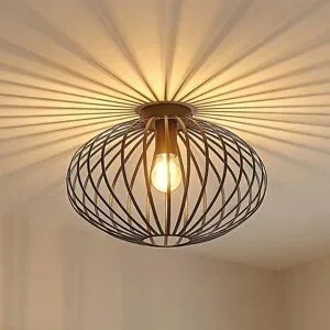 Deckenlampe Maivi Lindby, dimmbar, schwarz, für Wohn- / Esszimmer, Metall, Modern, Deckenlampe