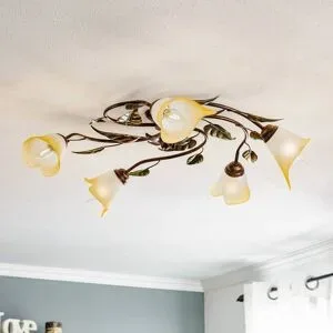 Deckenlampe Miranda ONLI, dimmbar, bronze / altmessing, für Wohn- / Esszimmer, Metall, Florentiner, Deckenlampe