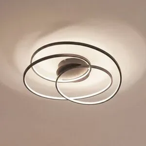 LED Deckenlampe Kateryna Lindby, dimmbar, schwarz, für Wohn- / Esszimmer, Modern, LED Deckenleuchte