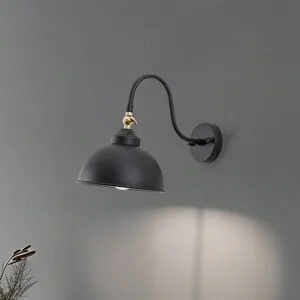 Wandlampe Saglam 3742 Opviq, dimmbar, schwarz, für Wohn- / Esszimmer, Metall, Vintage, Wandleuchte, Wandlampe Innen