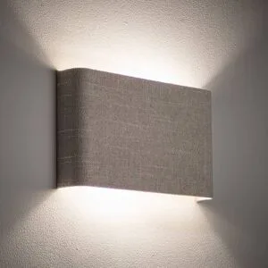 Euluna Wandlampe Santana B Nowodvorski Lighting, dimmbar, creme / amber, für Wohn- / Esszimmer, Textil / Stoff / Seide, Modern, Wandleuchte, Wandlampe Innen