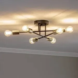 Deckenlampe Anvil Euluna, dimmbar, schwarz, für Wohn- / Esszimmer, Metall, Modern, Deckenlampe