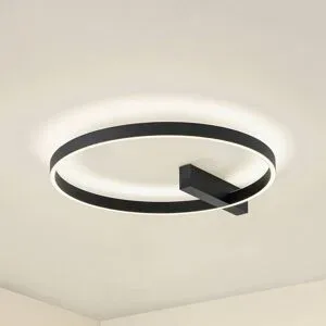 LED Deckenlampe Isalin Lucande, dimmbar, schwarz, für Wohn- / Esszimmer, Aluminium, Modern, LED Deckenleuchte