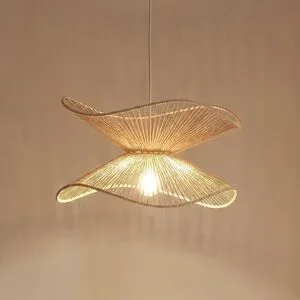Hängelampe Valdorin Lindby, dimmbar, creme / amber, für Schlafzimmer, Papier / Lunolit / Lunopal, Modern, Pendelleuchte