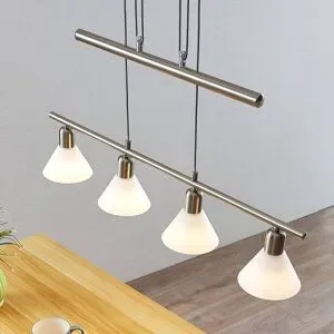 Hängelampe Delira Lindby, dimmbar, alu / grau / zink, für Wohn- / Esszimmer, Metall, Modern, Pendelleuchte
