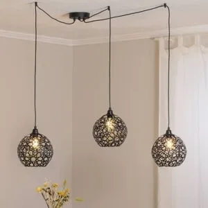 Hängelampe Fellini MR-897 Opviq, dimmbar, schwarz, für Wohn- / Esszimmer, Metall, Modern, Pendelleuchte