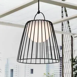 Lindby LED-Akku-Außenhängeleuchte Levino, schwarz, Metall Levino Lindby, dimmbar, schwarz, Metall, Modern