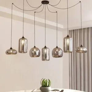 Glas Hängelampe Marla Lindby, dimmbar, schwarz, für Wohn- / Esszimmer, Glas, Modern, Pendelleuchte