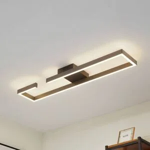 LED Deckenlampe Yvor Lucande, schwarz, für Wohn- / Esszimmer, Aluminium, Modern, LED Deckenleuchte