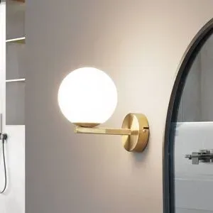 Wandlampe Bidolo Lucande, dimmbar, messing / gold, für Badezimmer, Metall, Wandleuchte, Wandlampe Bad