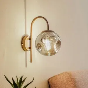 Wandlampe Valentina Lindby, dimmbar, braun / rost, für Wohn- / Esszimmer, Metall, Design, Wandleuchte, Wandlampe Innen
