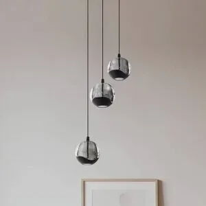 Glas Hängelampe Hayley Lucande, klar / transparent, für Wohn- / Esszimmer, Glas, Modern, Pendelleuchte
