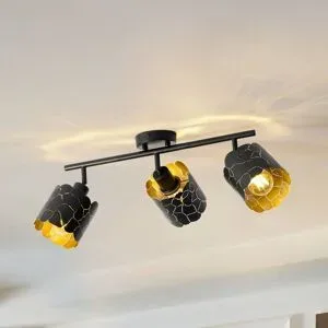 Deckenlampe Aralena Lindby, dimmbar, schwarz, für Wohn- / Esszimmer, Metall, Modern, Deckenlampe
