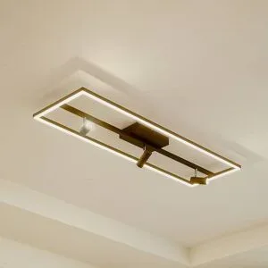 LED Deckenlampe Yvor Lucande, schwarz, für Wohn- / Esszimmer, Aluminium, Modern, LED Deckenleuchte