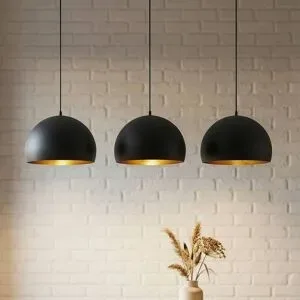 Hängelampe Tarjei Lindby, dimmbar, schwarz, für Wohn- / Esszimmer, Metall, Modern, Pendelleuchte