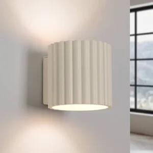 Wandlampe RIBLA SOLLUX LIGHTING, dimmbar, creme / amber, für Wohn- / Esszimmer, Aluminium, Wandleuchte, Wandlampe Innen
