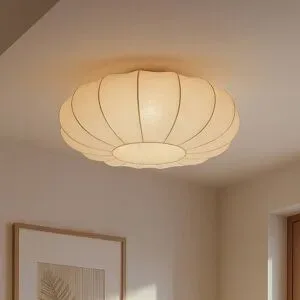 Deckenlampe Helin Lindby, dimmbar, creme / amber, für Wohn- / Esszimmer, Textil / Stoff / Seide, Skandinavisch, Deckenlampe