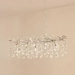 Kristall Hängelampe Bellora Lucande, dimmbar, chrom / silber, für Wohn- / Esszimmer, Kristall, Modern, Pendelleuchte