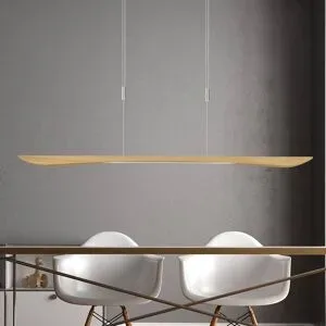 Holz Hängelampe Hiba Quitani, dimmbar, Holz hell, für Wohn- / Esszimmer, Holz, Modern, Pendelleuchte
