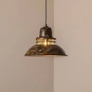 Hängelampe Opviq, dimmbar, braun / rost, für Wohn- / Esszimmer, Metall, Vintage, Pendelleuchte