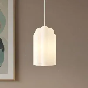 Glas Hängelampe Lunja Lucande, weiß / opal, für Wohn- / Esszimmer, Glas, Modern, Pendelleuchte