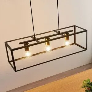 Hängelampe Emily Lindby, dimmbar, schwarz, für Küche, Metall, Modern, Pendelleuchte