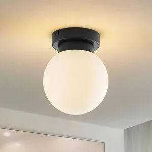 Deckenlampe Tavino Lindby, dimmbar, schwarz, für Wohn- / Esszimmer, Metall, Modern, Deckenlampe