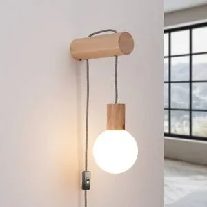 Wandlampe Nimbi SOLLUX LIGHTING, Holz hell, für Wohn- / Esszimmer, Holz, Modern, Wandleuchte, Wandlampe Innen