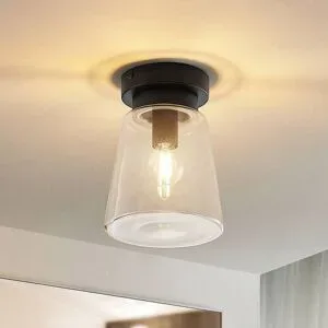 Deckenlampe Carmalin Lindby, dimmbar, schwarz, für Wohn- / Esszimmer, Metall, Modern, Deckenlampe