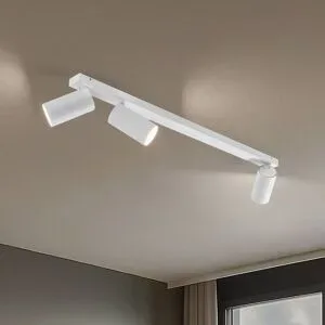 Euluna Deckenstrahler Mono III, 3-flammig, weiß, 84 cm lang, GU10 III Nowodvorski Lighting, dimmbar, weiß / opal, für Wohn- / Esszimmer, Metall, Modern