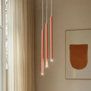 Hängelampe Sopel 3 SIGMA, dimmbar, rot, für Wohn- / Esszimmer, Metall, Modern, Pendelleuchte