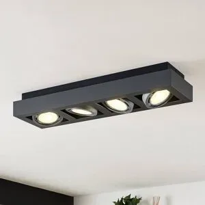 Deckenlampe Ronka Arcchio, dimmbar, schwarz, für Wohn- / Esszimmer, Aluminium, Modern, Deckenlampe