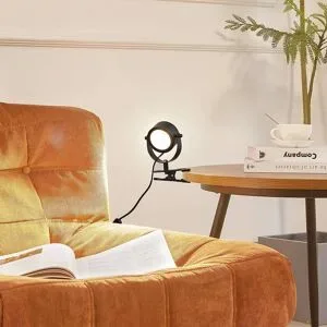 Klemmleuchte Jyla Lindby, schwarz, für Wohn- / Esszimmer, Metall, Modern, Klemmleuchte