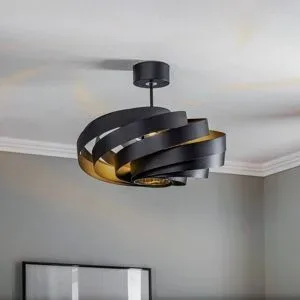 Deckenlampe Vento Domiluce, dimmbar, schwarz, für Wohn- / Esszimmer, Metall, Modern, Deckenlampe
