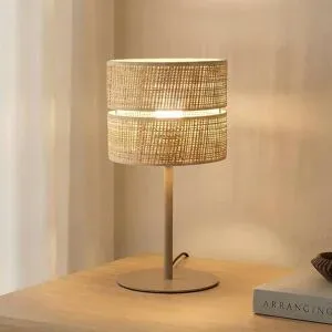 Tischlampe Calma TK Lighting, creme / amber, für Wohn- / Esszimmer, Tischlampe