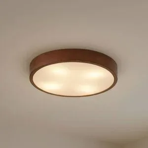 Deckenlampe Tanju Lindby, dimmbar, Holz dunkel, für Wohn- / Esszimmer, Holz, Deckenlampe
