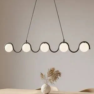 Glas Hängelampe Sinus 5 EMIBIG LIGHTING, dimmbar, schwarz, für Wohn- / Esszimmer, Glas, Modern, Pendelleuchte