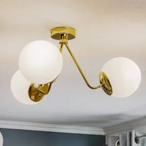 Deckenlampe Tuse Argon, dimmbar, messing / gold, für Wohn- / Esszimmer, Metall, Modern, Deckenlampe