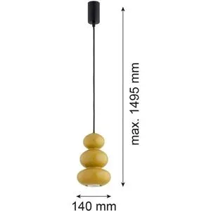 Hängelampe Oman Argon, dimmbar, gelb / orange, für Wohn- / Esszimmer, Glas, Pendelleuchte