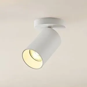 Arcchio Strahler Brinja, weiß, rund, 12 cm hoch, Ø 6 Brinja Arcchio, dimmbar, weiß / opal, für Wohn- / Esszimmer, Aluminium, Modern, Strahler