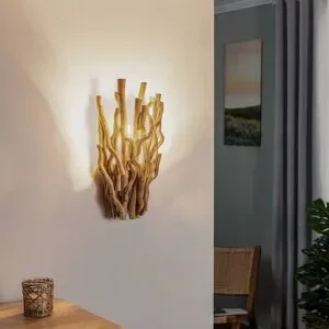 Wandlampe Agar ONLI, dimmbar, Holz hell, für Wohn- / Esszimmer, Holz, Wandleuchte, Wandlampe Innen