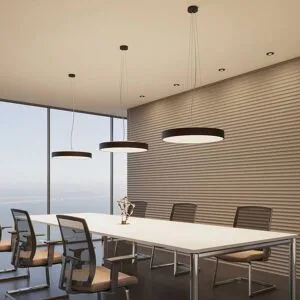 Hängelampe Vanida Arcchio, dimmbar, schwarz, für Küche, Aluminium, Modern