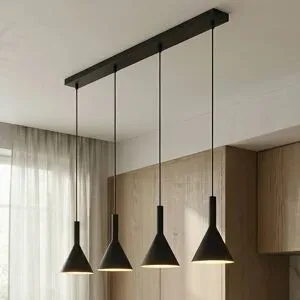 Hängelampe Tadej Arcchio, dimmbar, schwarz, für Wohn- / Esszimmer, Metall, Modern, Pendelleuchte