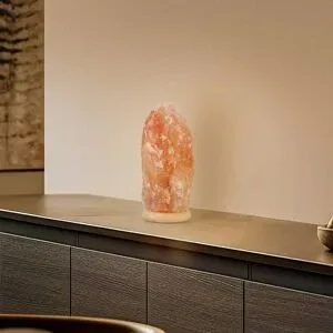 Envostar Harmony Salzlampe natur Sockel 30-35cm, rot, für Wohn- / Esszimmer, Stein, Tischlampe
