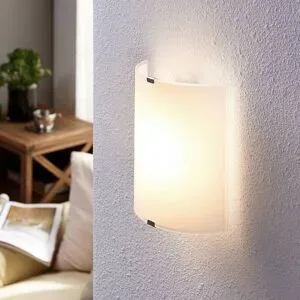 Wandlampe Helmi Lindby, weiß / opal, für Wohn- / Esszimmer, Glas, Modern, LED Wandleuchte, Wandlampe Innen