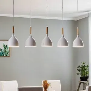 Hängelampe Noak Luminex, dimmbar, weiß / opal, für Wohn- / Esszimmer, Metall, Pendelleuchte