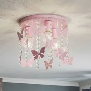 Deckenlampe Angelica Eko-Light, dimmbar, violett / pink / rose, für Kinderzimmer, Metall, Junges Wohnen, Deckenlampe